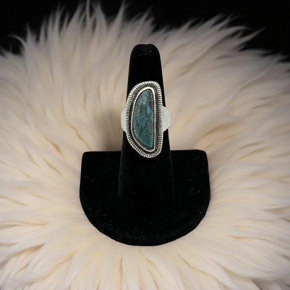 Vintage Silpada 925 Sterling Silver Auth Turquoise Ring |Size 7 | R3482 “Ripple” - Picture 2 of 16